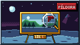 Portada de la píldora CTF de esteganografía: mensajes dentro de imágenes: bajo la luna, un cuadro de paisaje con marco dorado; la lupa revela que los píxeles del cielo pintado forman la bandera roja, y la placa del cuadro dice 1011.