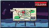 Portada de la píldora CTF de OSINT: investigar un expediente ficticio: un mapa topográfico en un caballete bajo las estrellas, con chinches unidas por hilo rojo, la bandera clavada en la cumbre, una foto con un pin de ubicación y una ficha de metadatos.