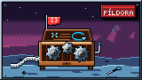 Portada de la píldora CTF de reversing: leer un programa al revés: una caja de música abierta en la nieve con engranajes de acero que giran al revés, una flecha antihoraria y llaves invertidas en la tapa, y la bandera roja ondeando hacia el otro lado.