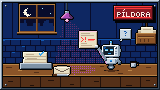 Portada de la píldora Prompt injection: cuando el texto engaña a la IA: de noche en la mesa de la cocina, el robot asistente con ojos atentos sostiene lejos una carta en la que una lámpara violeta revela una línea roja escondida, junto a una bandeja de cartas aprobadas.