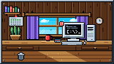 Portada del curso Windows básico: CMD en 15 niveles: un cuarto de madera de día con una ventana de cuatro paneles, una planta y una PC retro con la consola abierta.